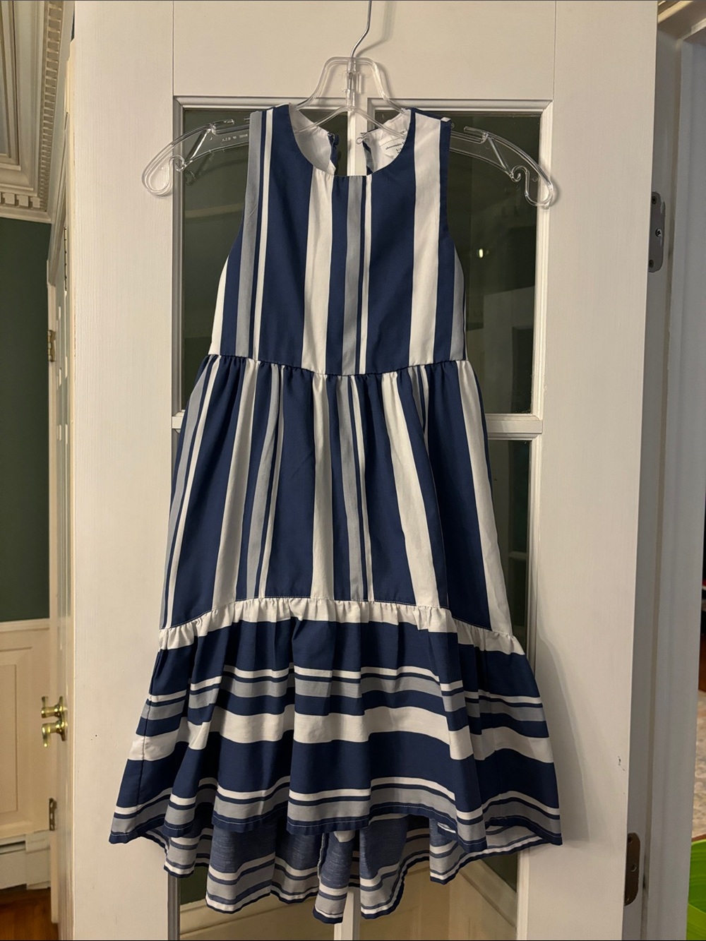 abercrombie kids Navy and White Striped Sleeveless Dress
